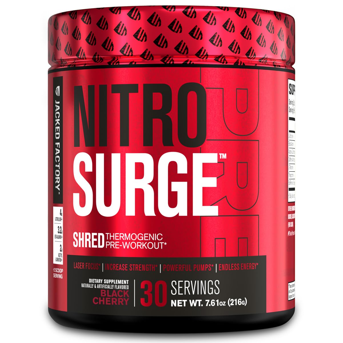 Jacked Factory NITROSURGE Shred Pre Workout Supplement - Energy Jacked Factory