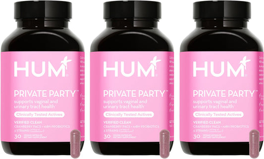 HUM Private Party Pills - Vaginal Probiotics for Women's Ph Balance with Cranberry 