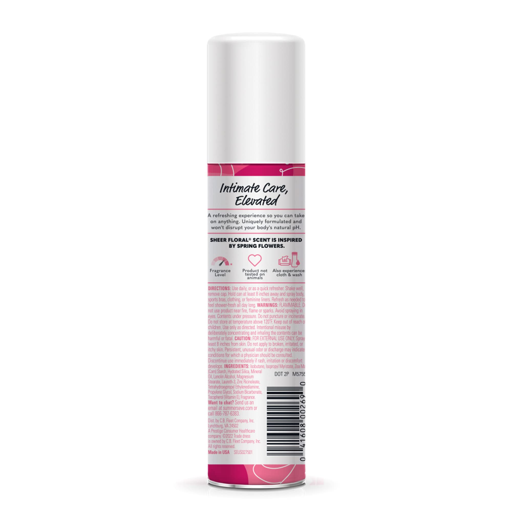 Summer's Eve Freshening Spray | Sheer Floral| 2 oz Size | Pack of 6 | pH Balanced, Dermatologist Summer's Eve