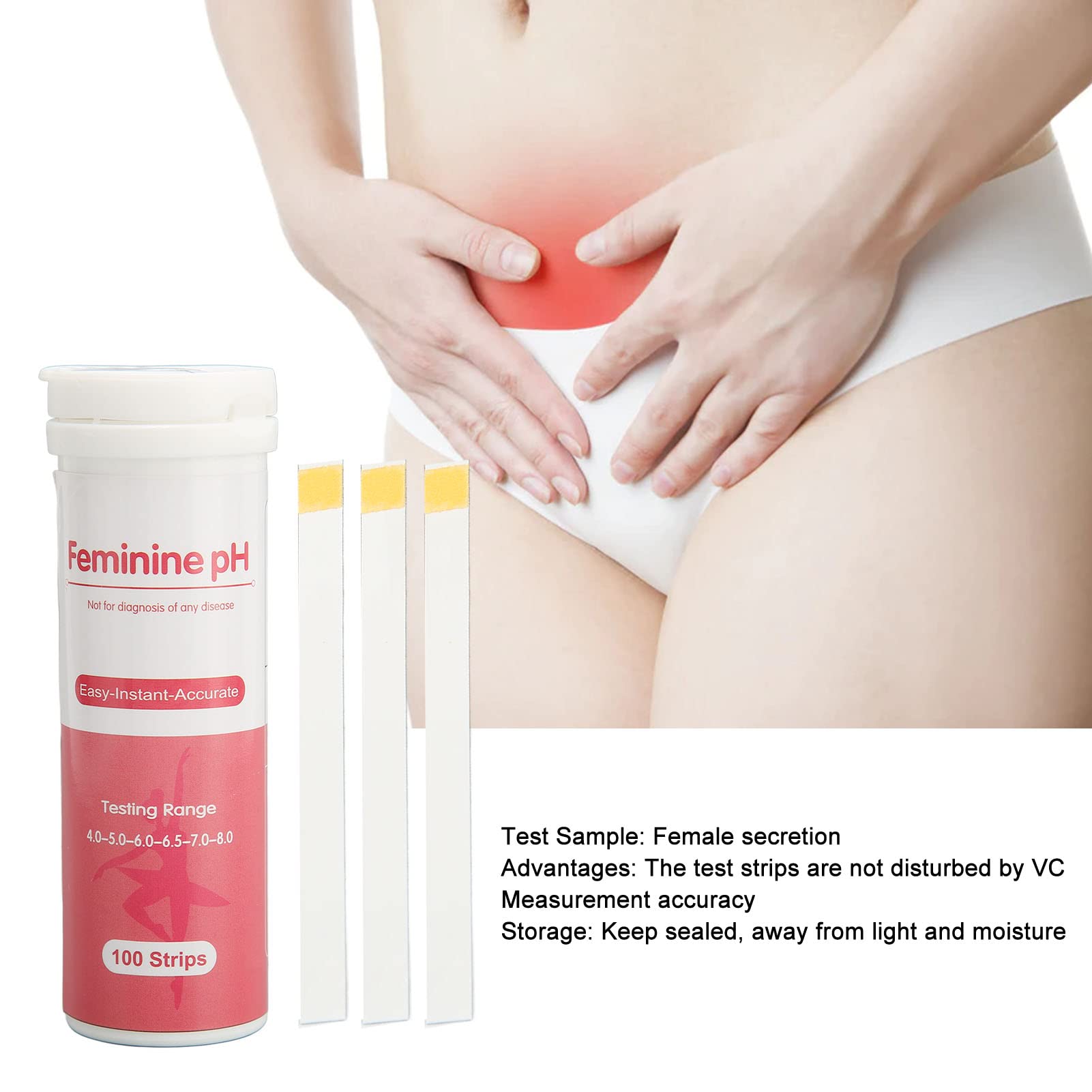 100pcs inal Health PH Test Strips Disposable Intimate Health Avoid Infection Accurate Acidity