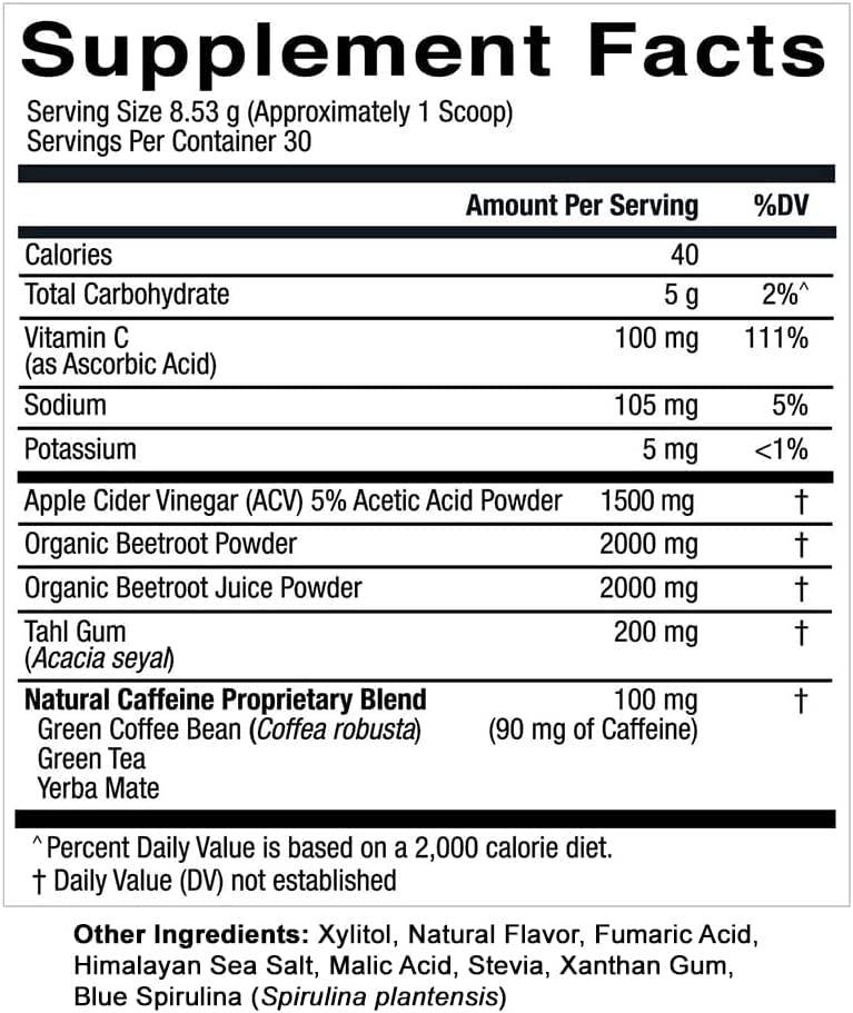 Essential Elements PreWorkout Powder with Beet Root & ACV | Superfood Energy Supplement