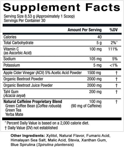 Essential Elements PreWorkout Powder with Beet Root & ACV | Superfood Energy Supplement