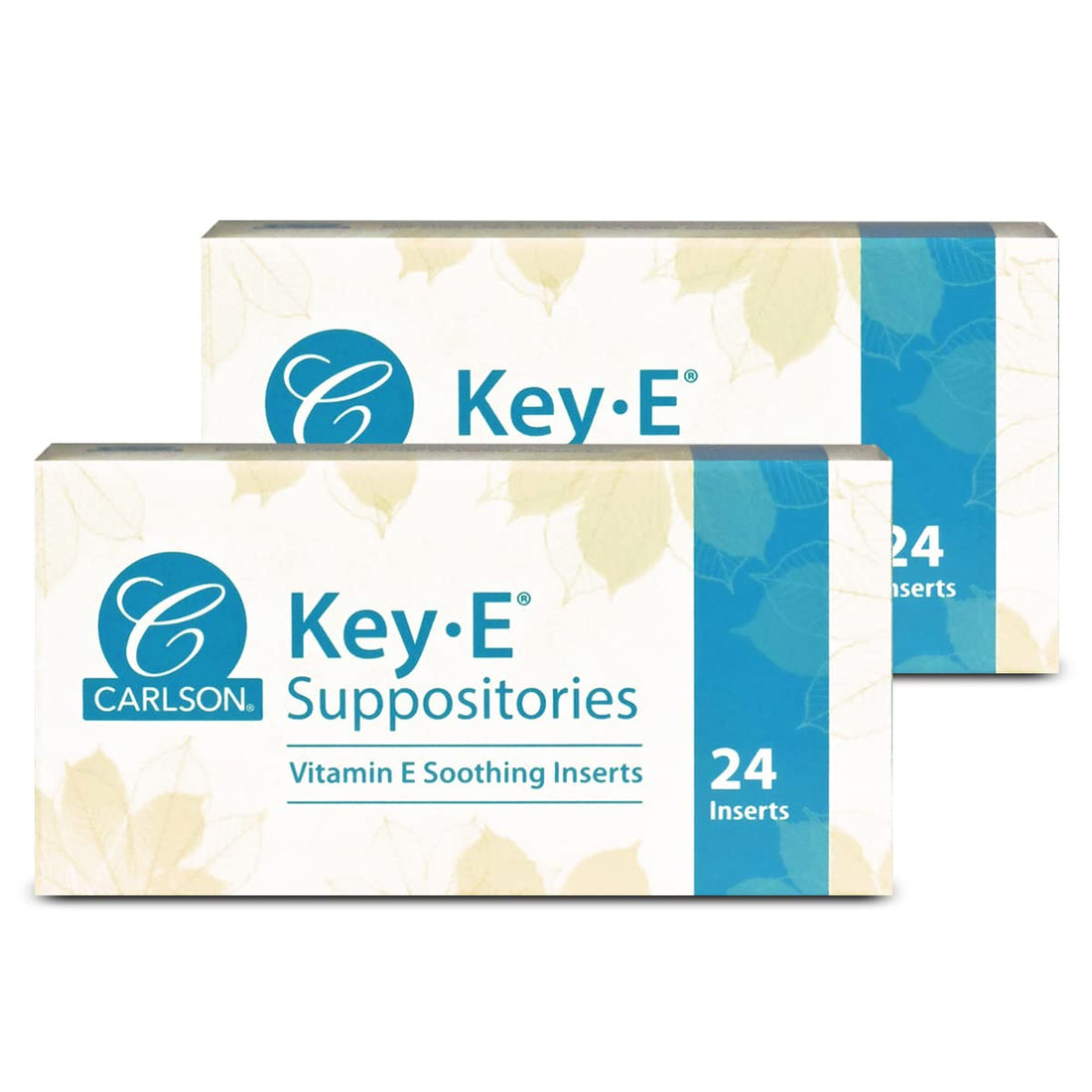Carlson Labs Key-E Suppositories Vitamin E Soothing Inserts (2 Packages of 24 Inserts, 48Count)