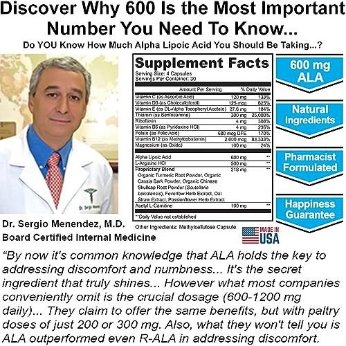 Neuropathy Support Supplement with 600 mg Pure Alpha Lipoic Acid Nuturna