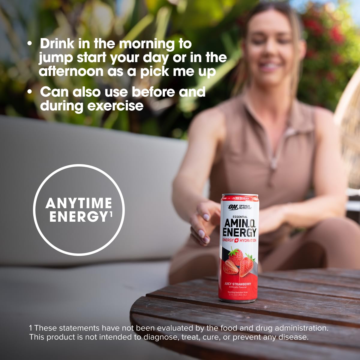 Optimum Nutrition Amino Energy Sparkling Hydration Drink, Electrolytes, Caffeine Optimum Nutrition