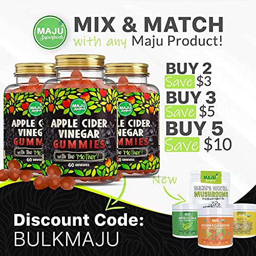 Apple Cider Vinegar Gummies with Mother - Weight Management & Detox - 2X Stronger Maju Superfoods