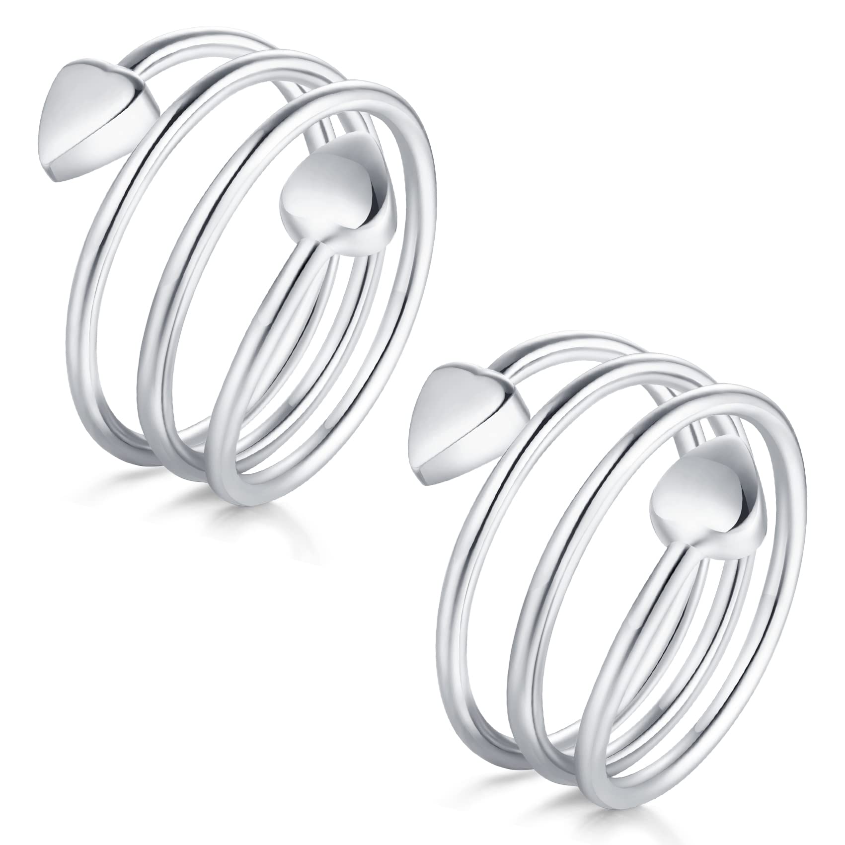 Jecanori Copper Rings for Women,Magnetic Ring Adjustable Love Heart Copper Rings