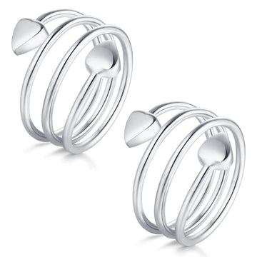 Jecanori Copper Rings for Women,Magnetic Ring Adjustable Love Heart Copper Rings