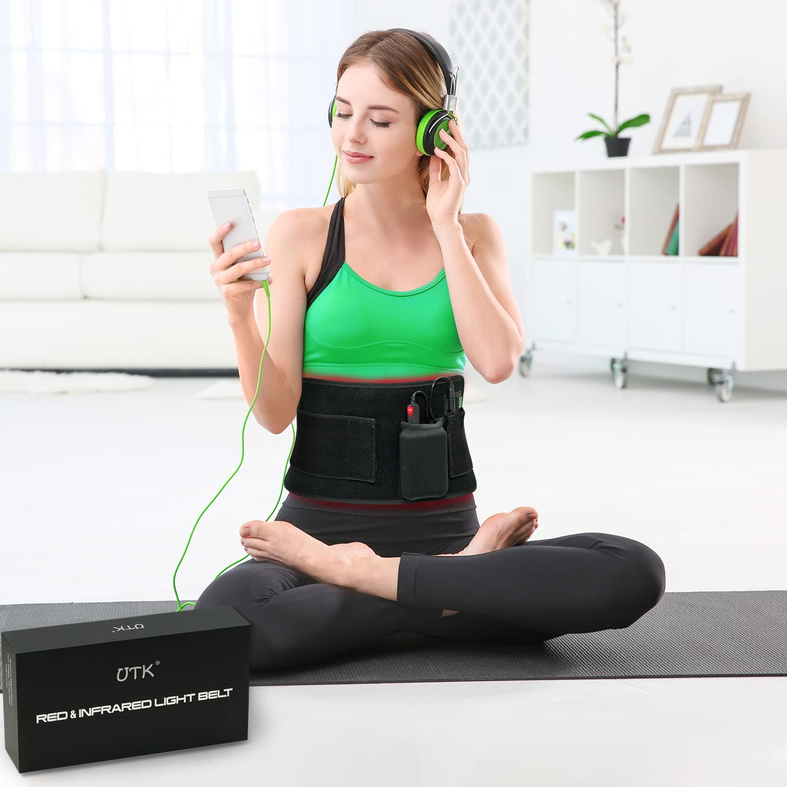 UTK Red Light Therapy Pad for Body Pain Relief, LED 660＆850nm Wearable Wrap Deep Therapy UTK