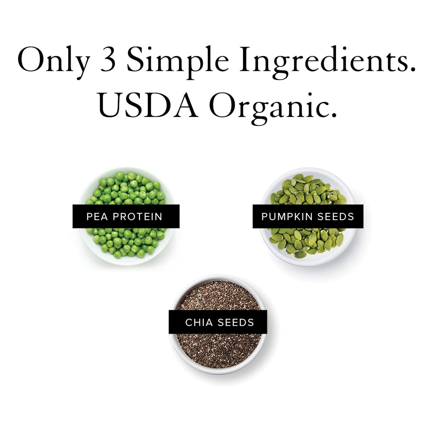 Truvani Organic Vegan Protein Powder Unflavored - 20g of Plant Based Protein, Organic