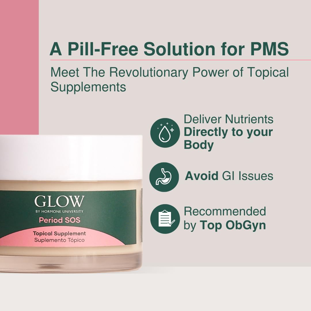 Glow Botanica | Period SOS - Real Wild Yam Cream for PMS Symptom Relief - Topical Supplement Glow Botanica