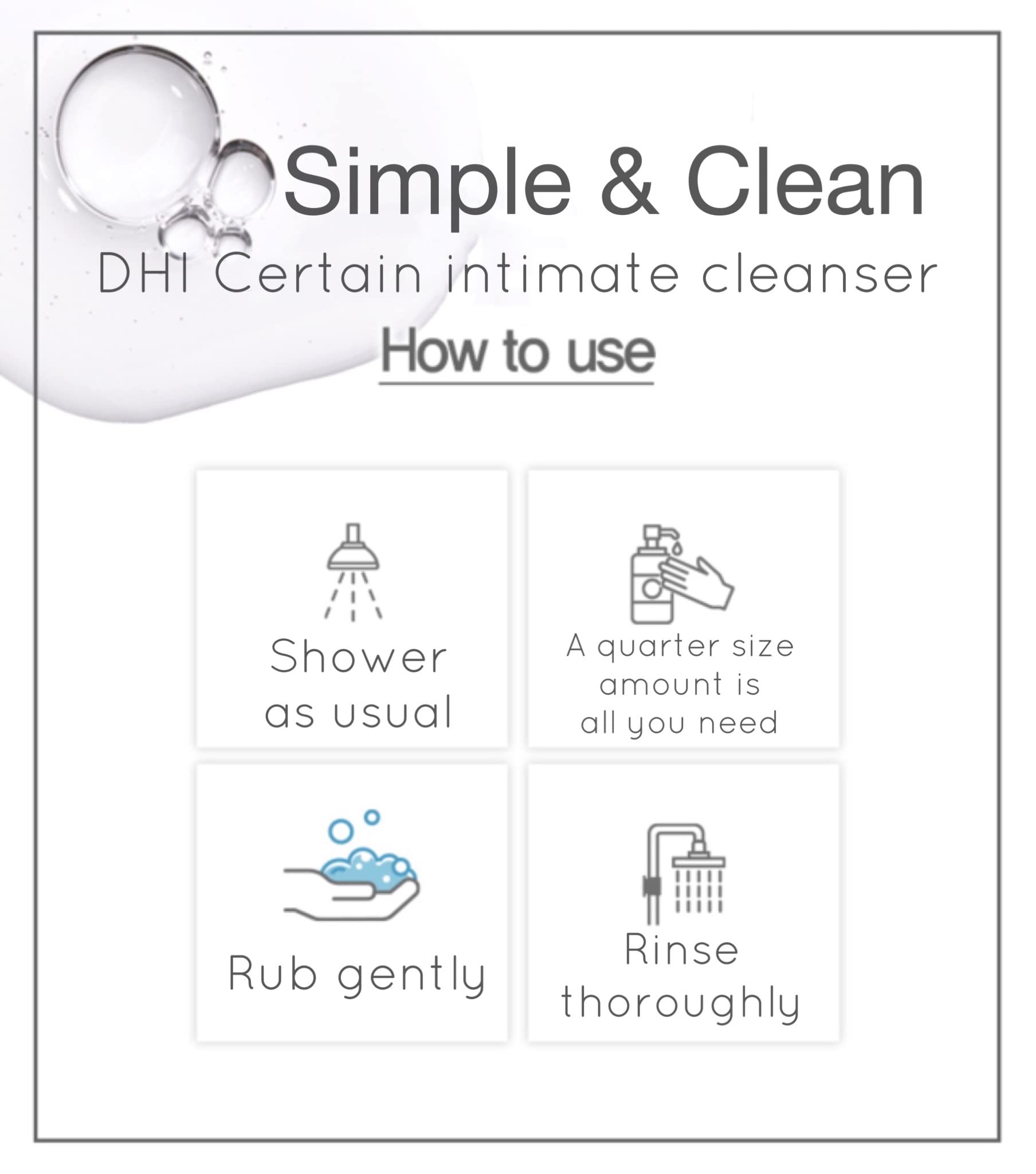 DHI PROBIOTIC Certain Intimate Wash for Men with 3 kinds of probiotics plus 20 Premium Natural DHI