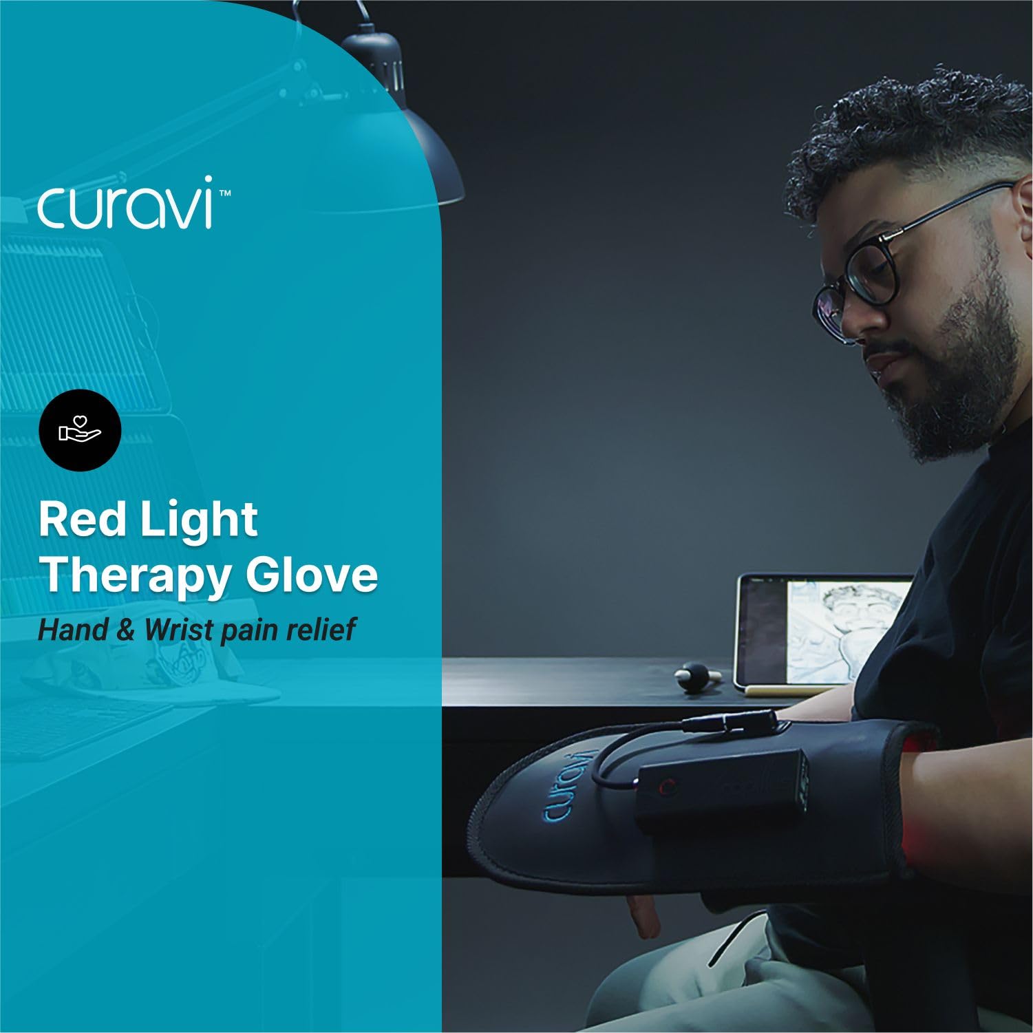 CURAVI Wellness Glove - Enhanced Comfort & Support for Hands and Wrists with Advanced Red CURAVI