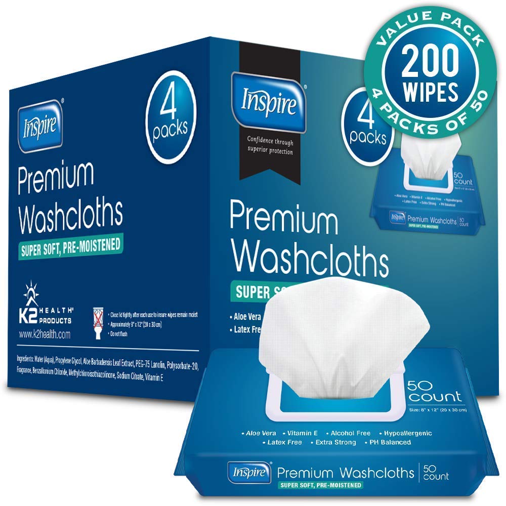 Inspire Adult Wet Wipes, Adult Wash Cloths, Adult Wipes for Incontinence