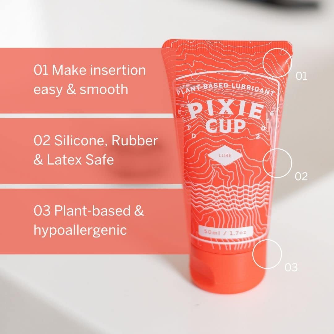 Pixie Menstrual Cup Lube - Make it Easy to Insert Your Period Cups - All Natural Water Based Lubricant Pixie Cup