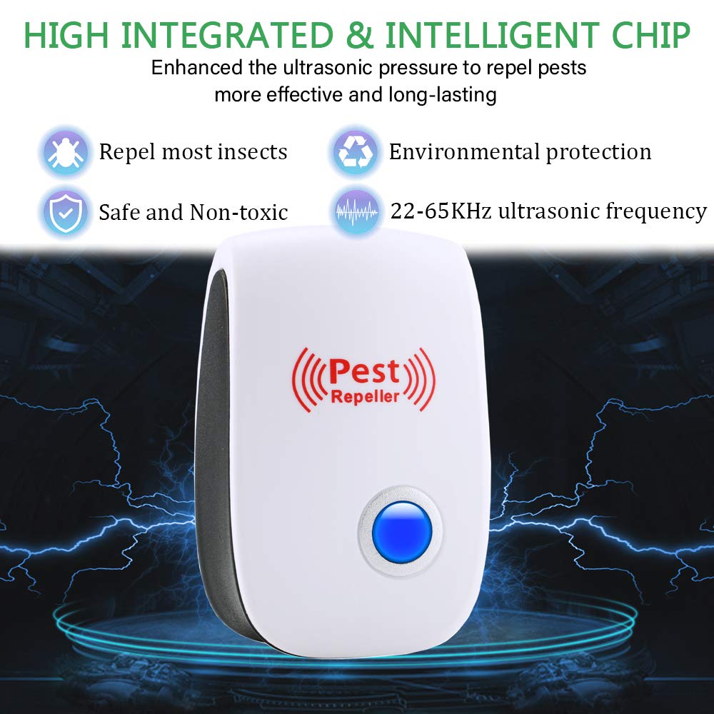 Ultrasonic Pest Repeller 6 Packs Electronic Plug in Indoor Sonic Repellent Palmandpond