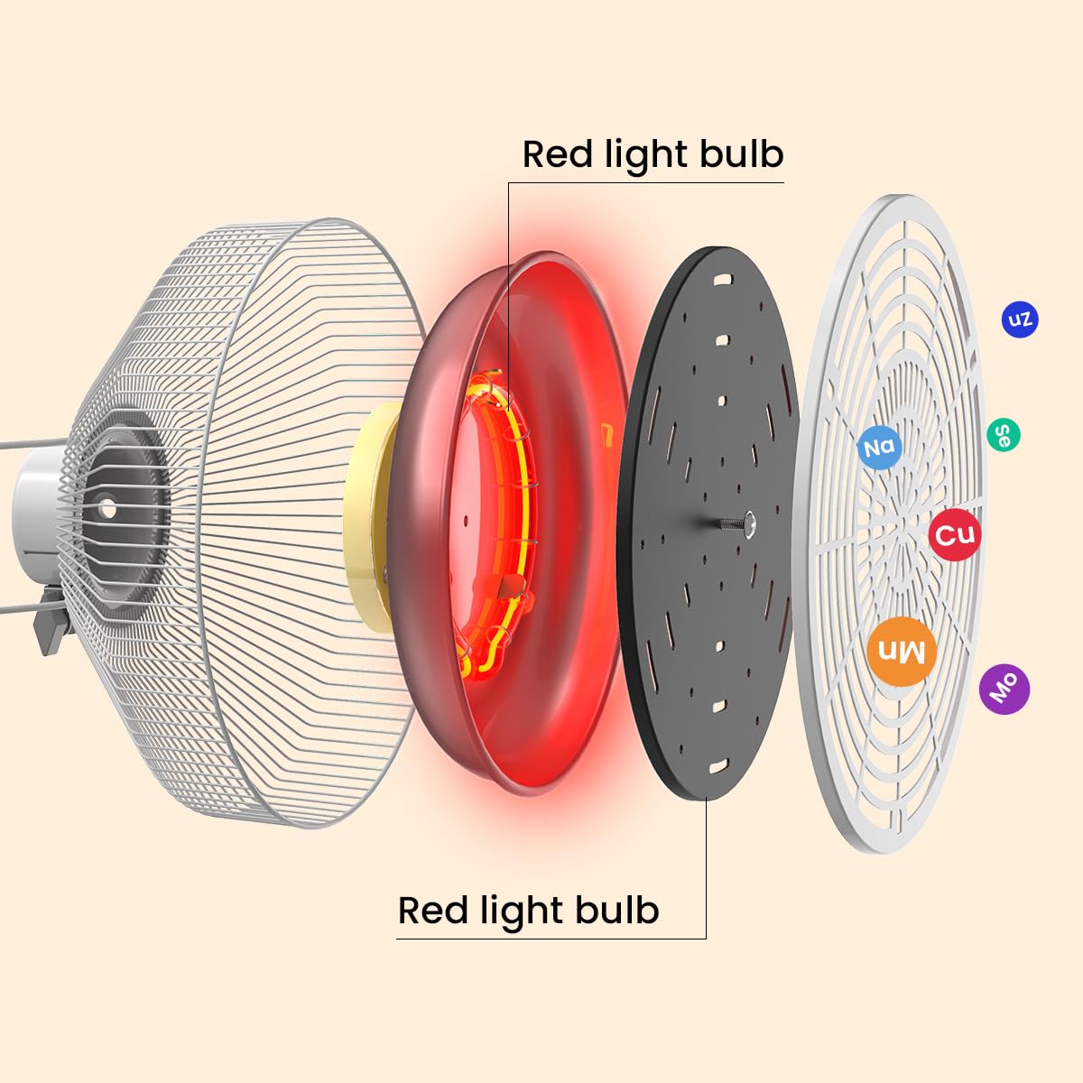 TDP and Infrared Red Light Therapy with Base, 2 in 1 Infrared Heat Lamp Device with 275W Bulb YUNCHI