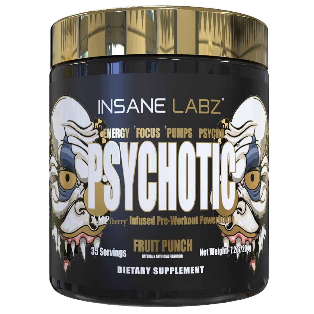Insane Labz Psychotic Gold and Insane Veinz Gold Pre Workout Nitric Oxide Booster Stack