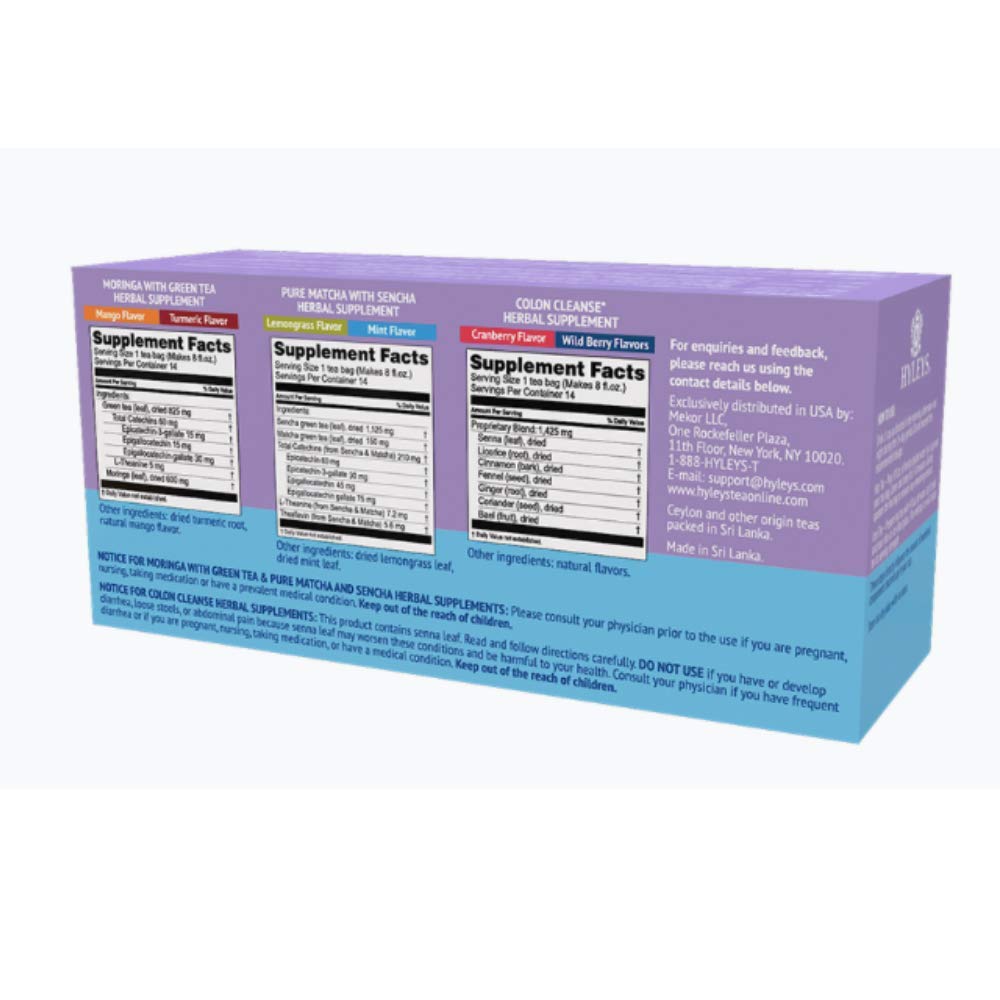 12 Pack of Hyleys Wellness 14 Days Cleanse Kit - 42 Tea Bags (100% Natural, Sugar Free