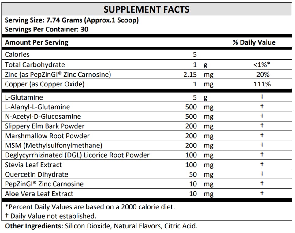 TERRA ORIGIN Healthy Gut Powder (Honey Lemon) | 30-Servings with L-Glutamine