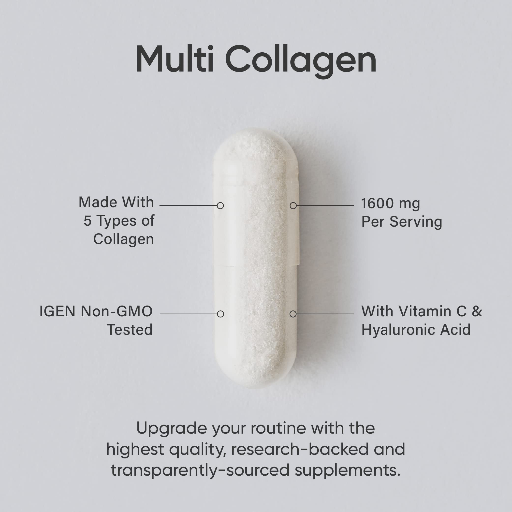 Sports Research Multi Collagen Pills (Type I, II, III, V, X) Hydrolyzed Collagen Peptides Sports Research