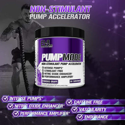 EVL PumpMode Nitric Oxide Supplement - Nitric Oxide Booster Pump Pre Workout Powder
