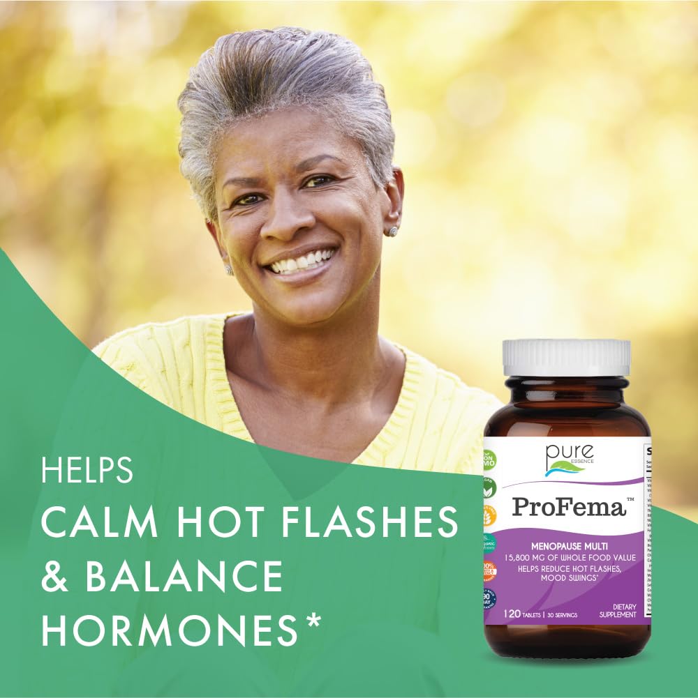 Pure Essence Labs ProFema - Multivitamin for Women - Natural Menopause Relief Supplement - Promotes Hormone Balance, Reduces Hot Flashes, Mood Swings, Night Sweats (60 Capsules) PURE ESSENCE LABS
