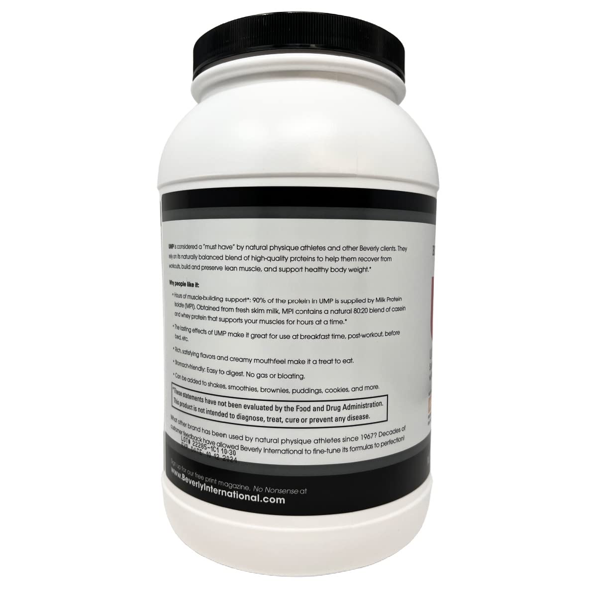 Beverly International UMP Protein Powder, Graham Cracker. Unique Whey-Casein Ratio Beverly International