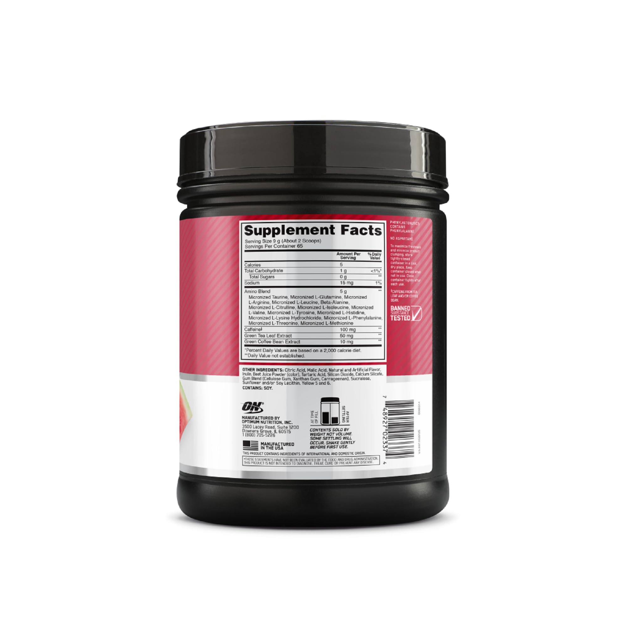 Optimum Nutrition Amino Energy - Pre Workout with Green Tea, BCAA, Amino Acids Optimum Nutrition