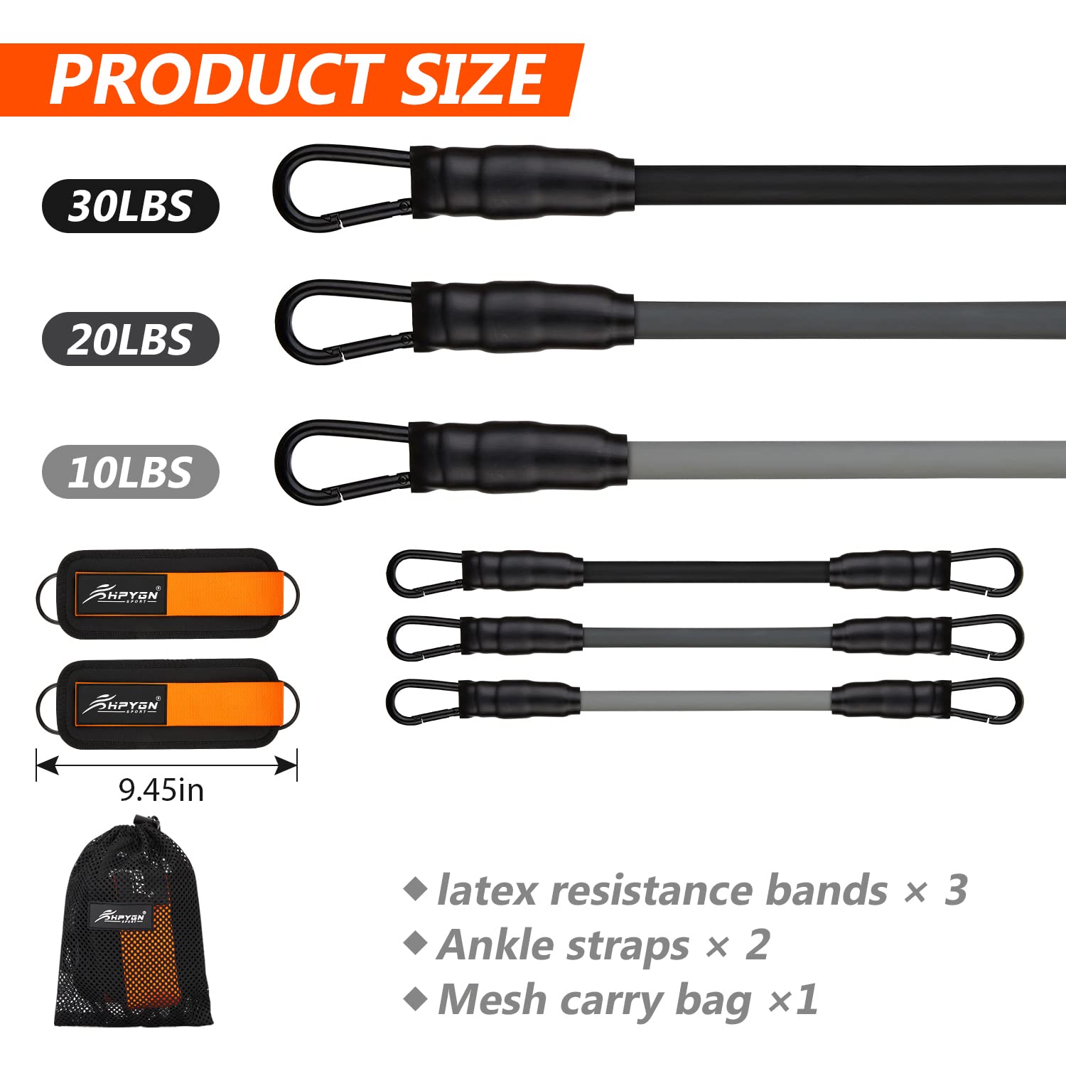 Ankle Resistance Bands with Cuffs for Leg and Glute Training - Exercise Equipment HPYGN