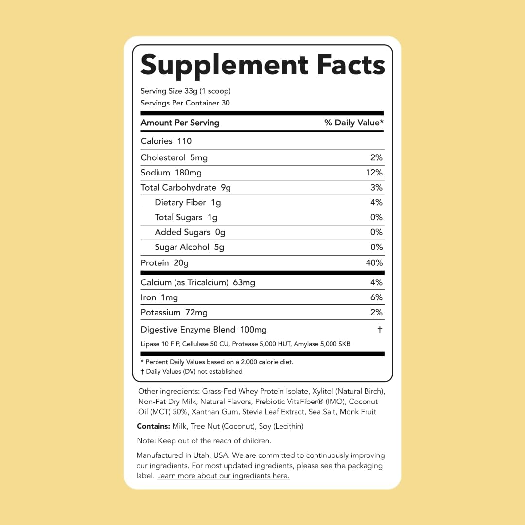 Clean Simple Eats Simply Vanilla Whey Protein Powder, Natural Sweetened and Cold-Proce Clean Simple Eats