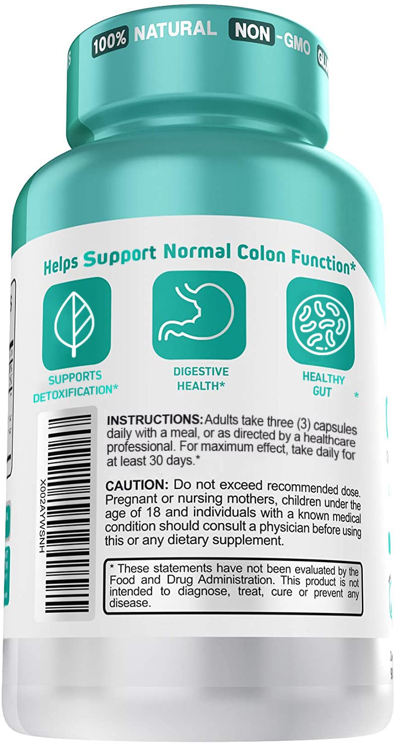 Herbtonics Oxygen Based Colon Cleanse and Detox Digestive System Formula | with Apple