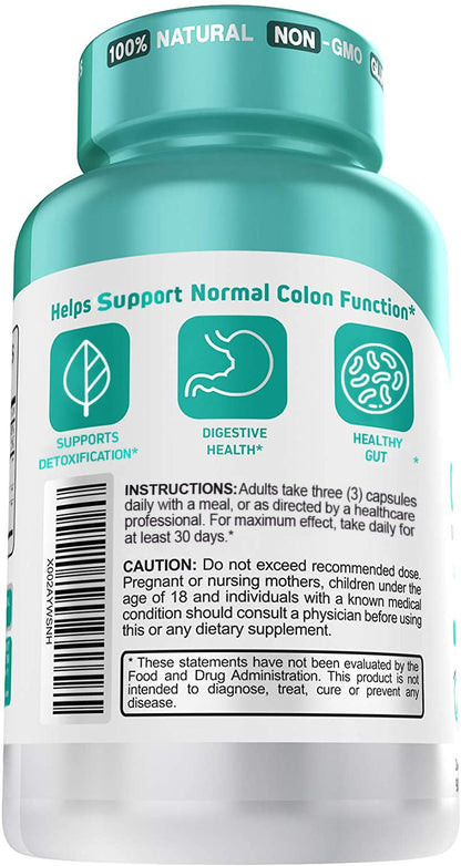 Herbtonics Oxygen Based Colon Cleanse and Detox Digestive System Formula | with Apple