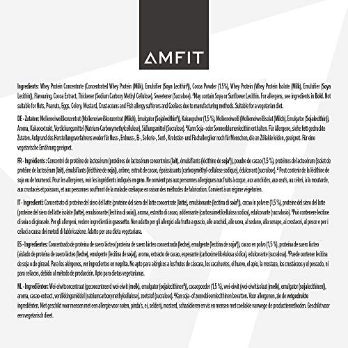 Amazon Brand - Amfit Nutrition Whey Protein Powder, Chocolate Flavour, 33 Servings, 1 kg 