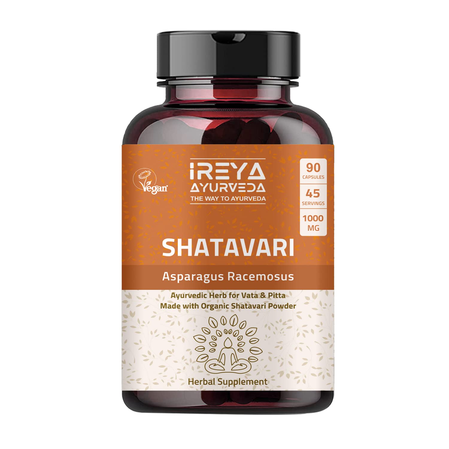 Ireya Ayurveda Shatavari Capsules (90 Capsjules) 1000 mg Organic Shatavari Capsules Lactation Ireya Ayurveda