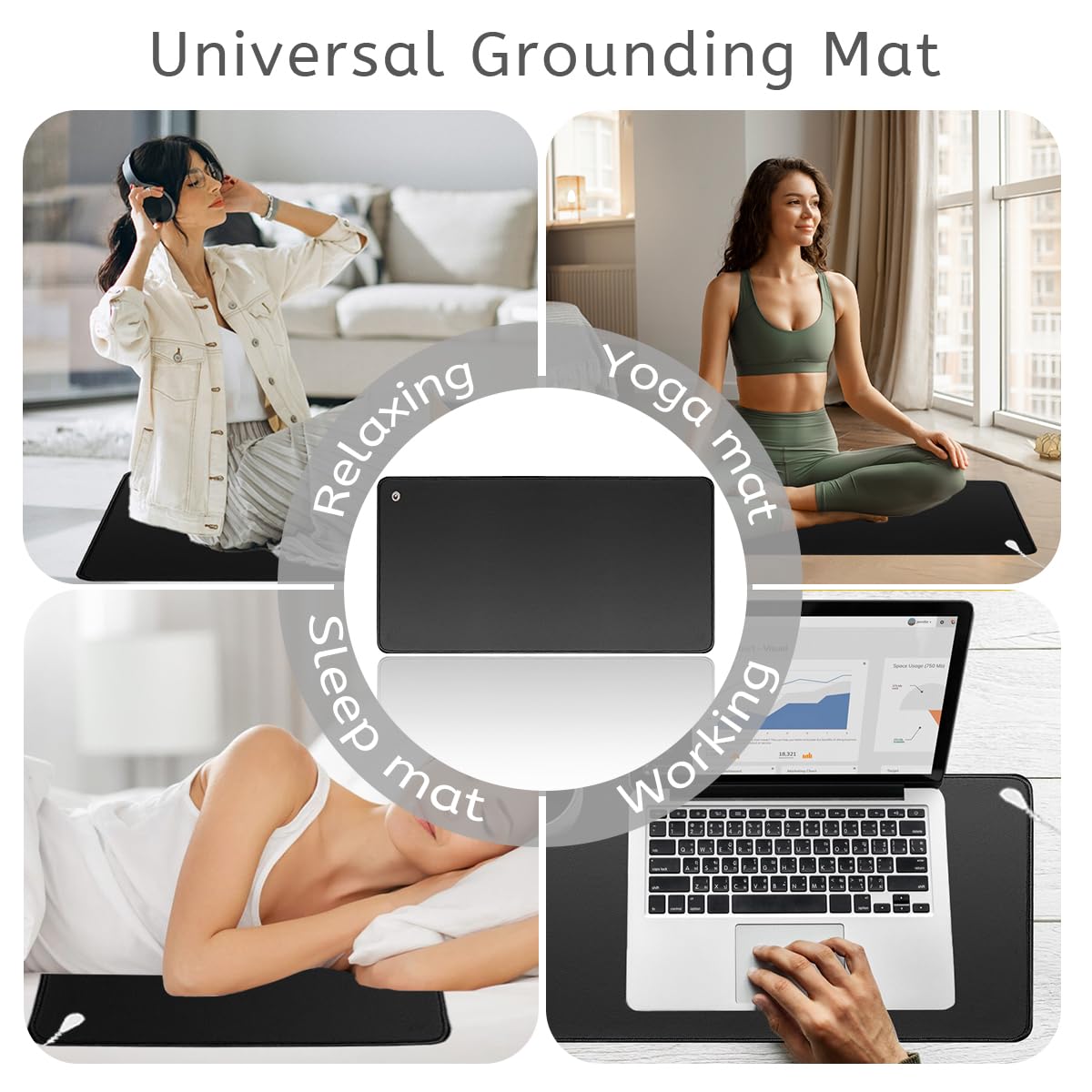 LOYDBDT Grounding Mat,11.8x23.6inches,Grounding Mat with 15ft Grounding Cord LOYDBDT