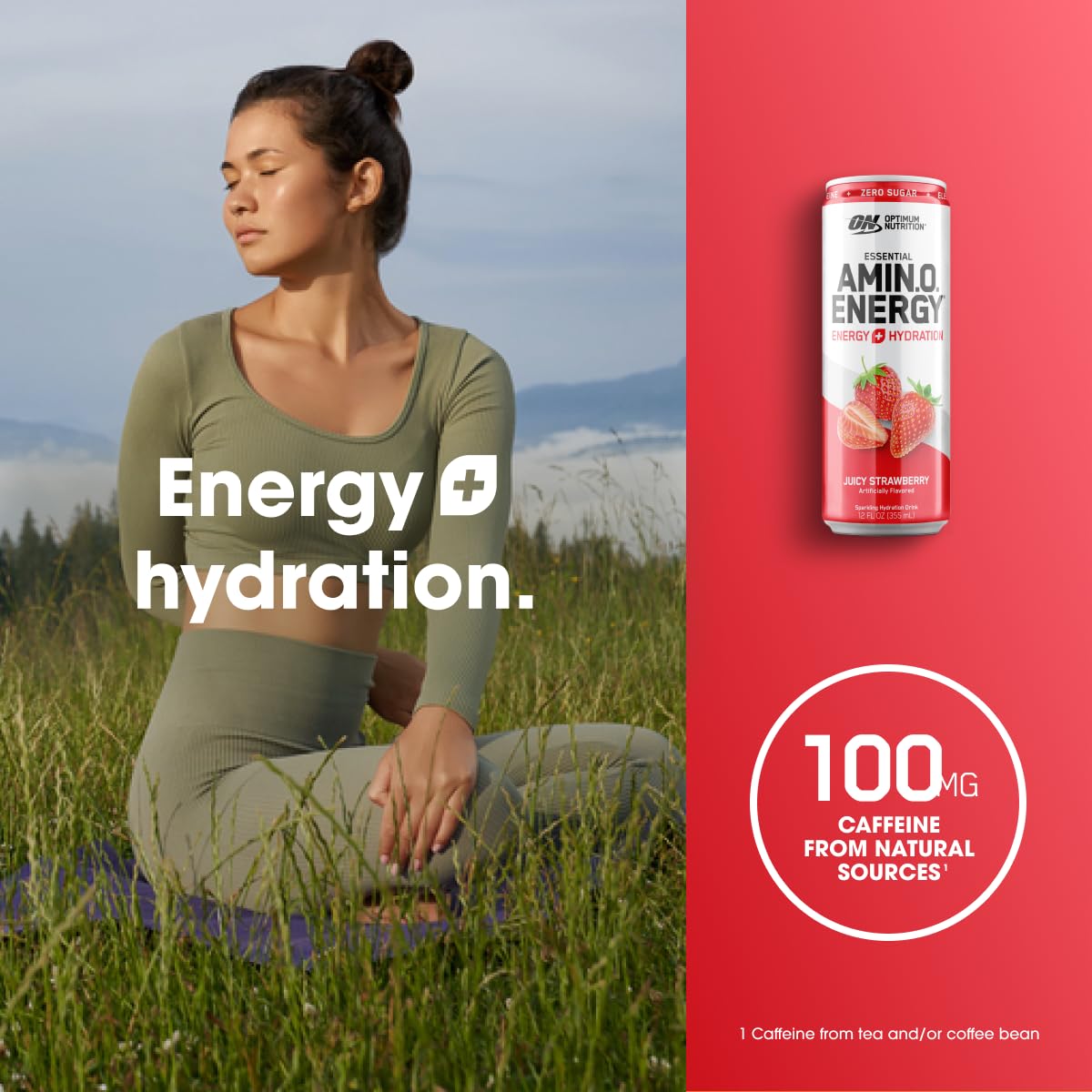 Optimum Nutrition Amino Energy Sparkling Hydration Drink, Electrolytes, Caffeine Optimum Nutrition