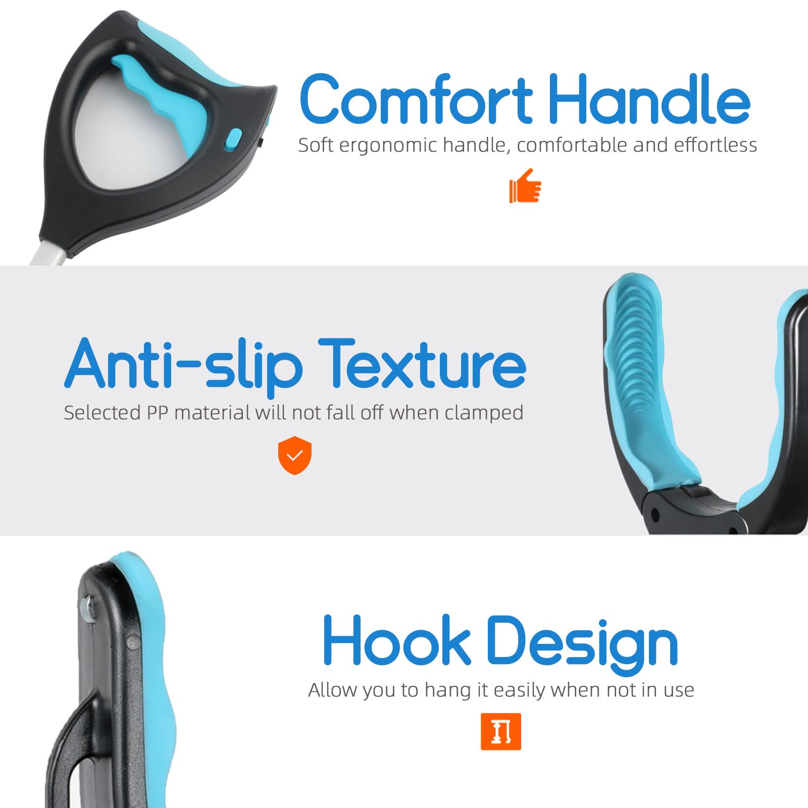 Grabber Reacher Tool, 32" Pick Up Stick Grabber with LED for Elderly and Lightweight Trash Picker Campsie