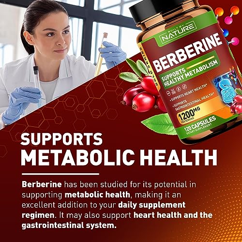 Berberine 1200mg - 100% Pure Berberine HCl Supplement, High Strength Berberine Built by Nature