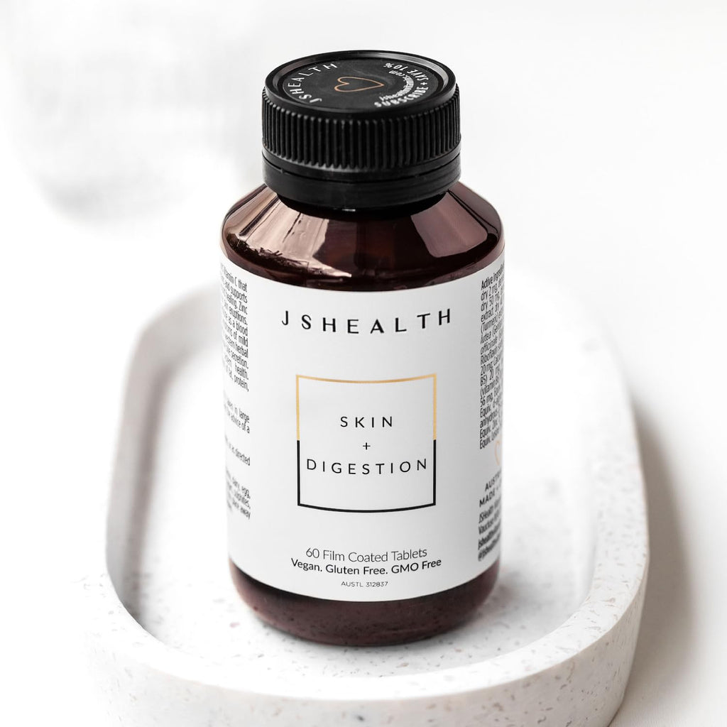 JSHealth Vitamins Skin and Digestion Formula | Skin Supplement with Zinc | Burdock