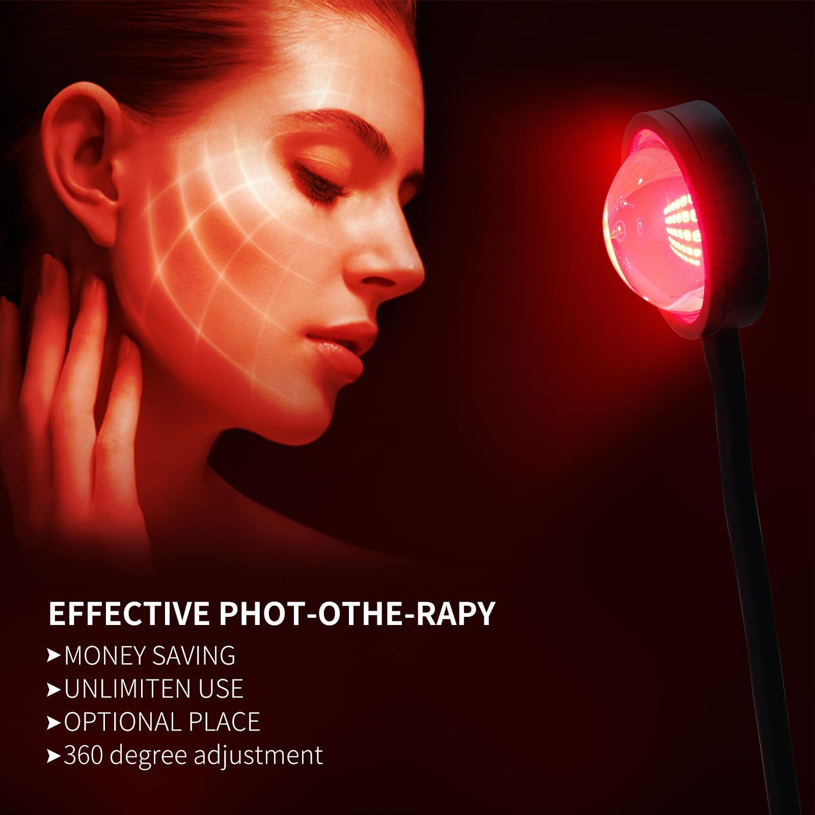 WTINTELL Red Light Therapy for Face, 660nm LED Red Light Therapy Light with Clip, Suitable WTINTELL