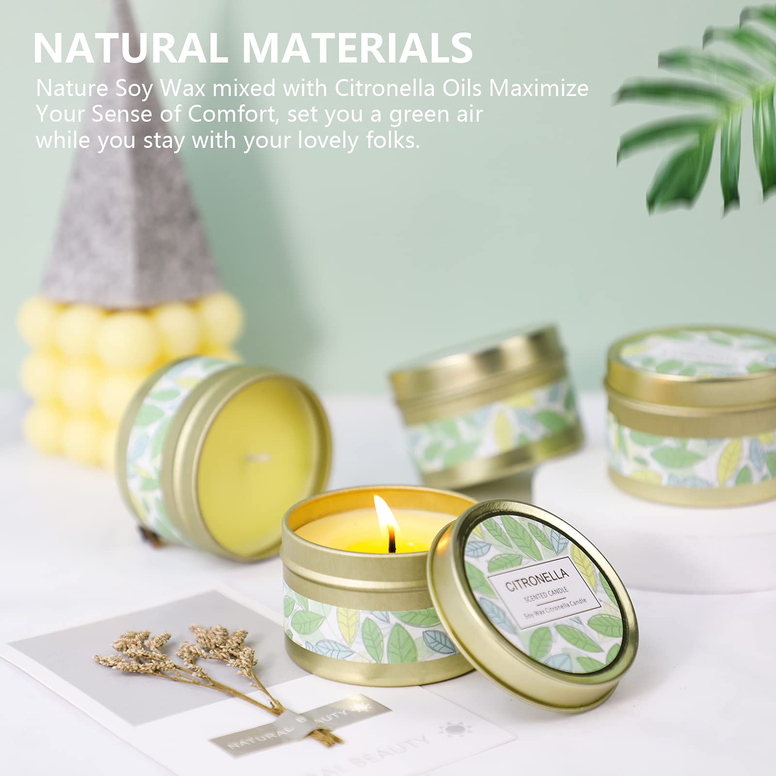 Citronella Candles Outdoor, Scented Candles, Summer Soy Wax Candles, Lemongrass Candles STRN