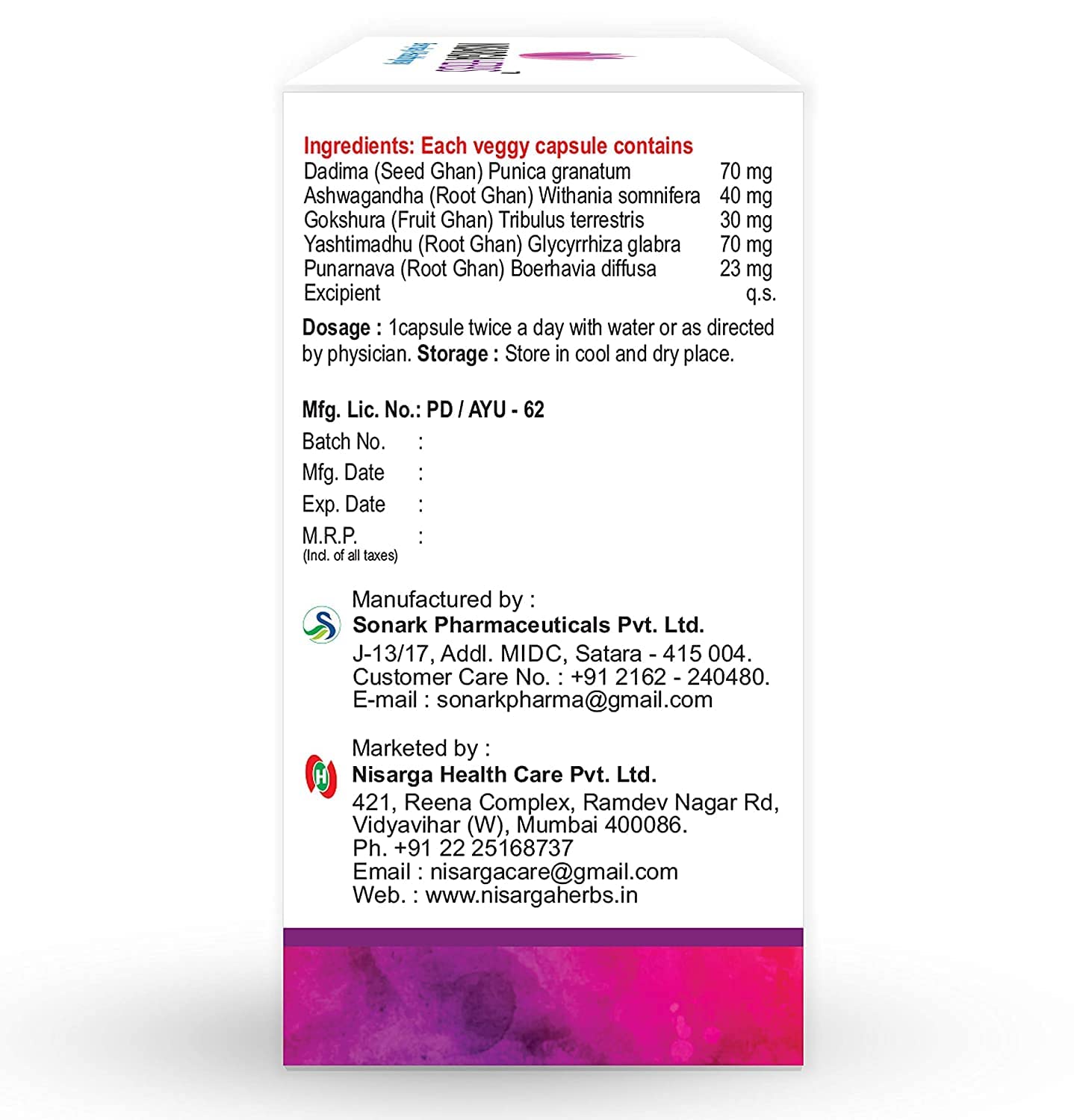 pub Nisarga Herbs Menodim, for Pre-Menopause Relief, Fatigue & Functional Imbalance Support PUB