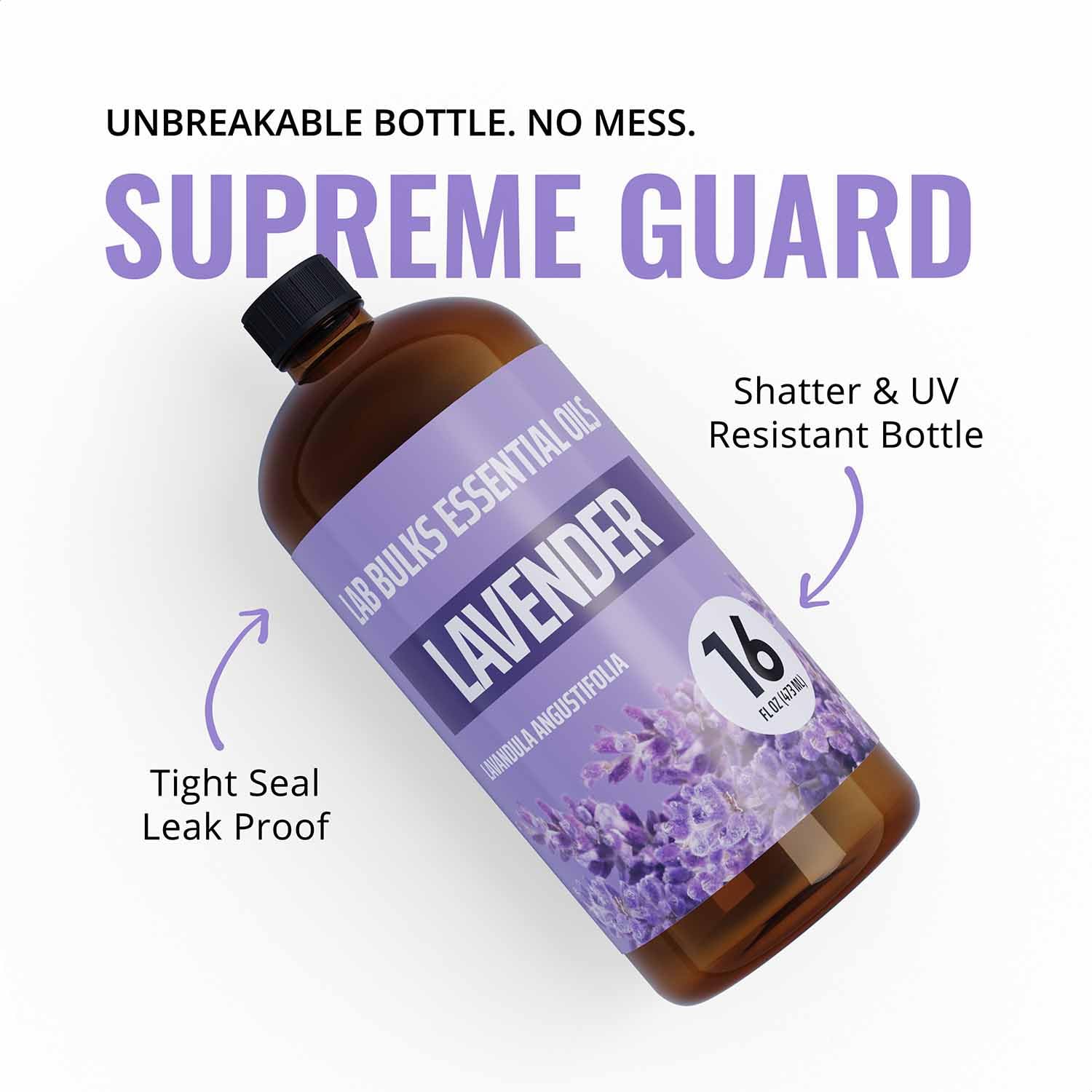 LAB BULKS ESSENTIAL OIL - Lavender Oil 16 Ounce Bottle for Diffusers, Home Care, Candles, Aromatherapy