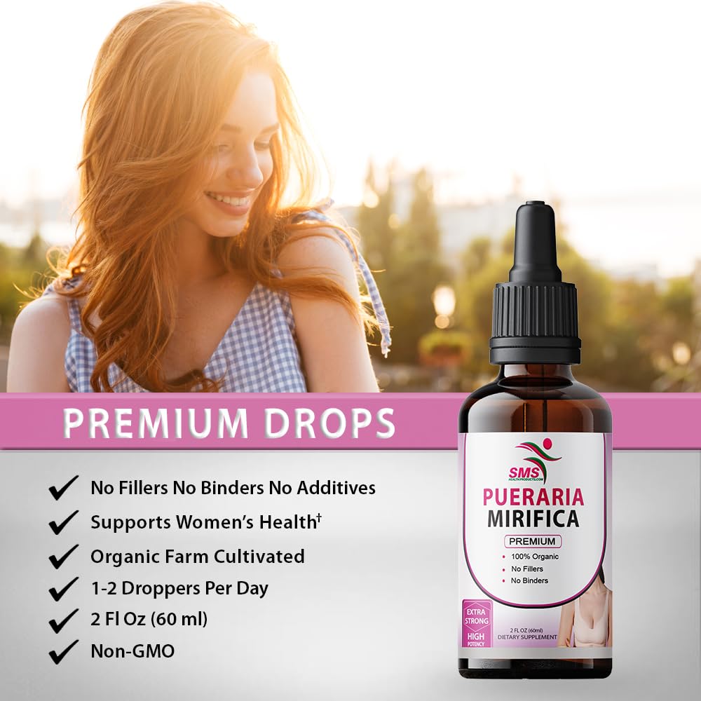 SMSHEALTHPRODUCTS.com Pueraria Mirifica Drops | Premium Grade | Herbal Liquid Extract | Non-GMO SMSHEALTHPRODUCTS.com