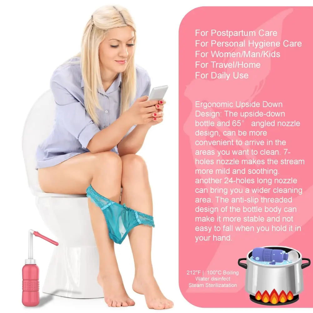 LZXIYUE 2PCS 2-in-1 Peri Bottle Feminine Care for Women,Reusable Portable Bidet for Travel LZXIYUE