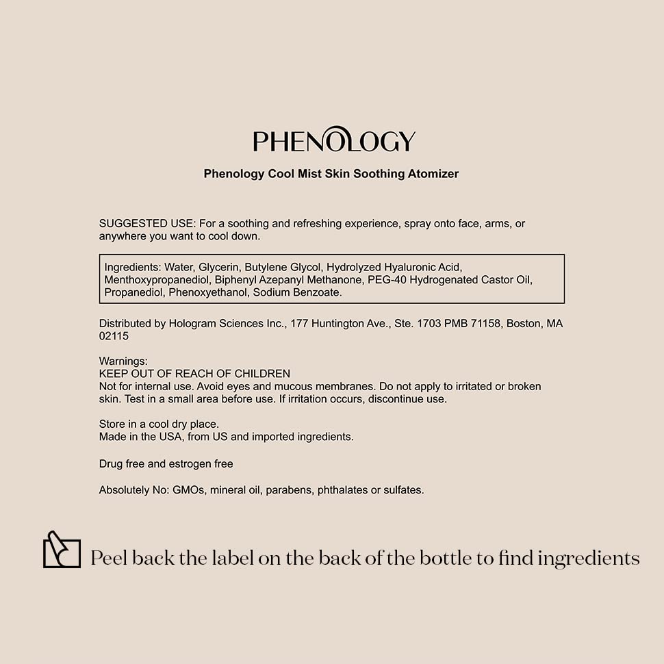 Phenology Menopause Cooling Mist Spray- 0.5 fl oz – Menopause Support for Hot Flashes & Night Sweats Phenology