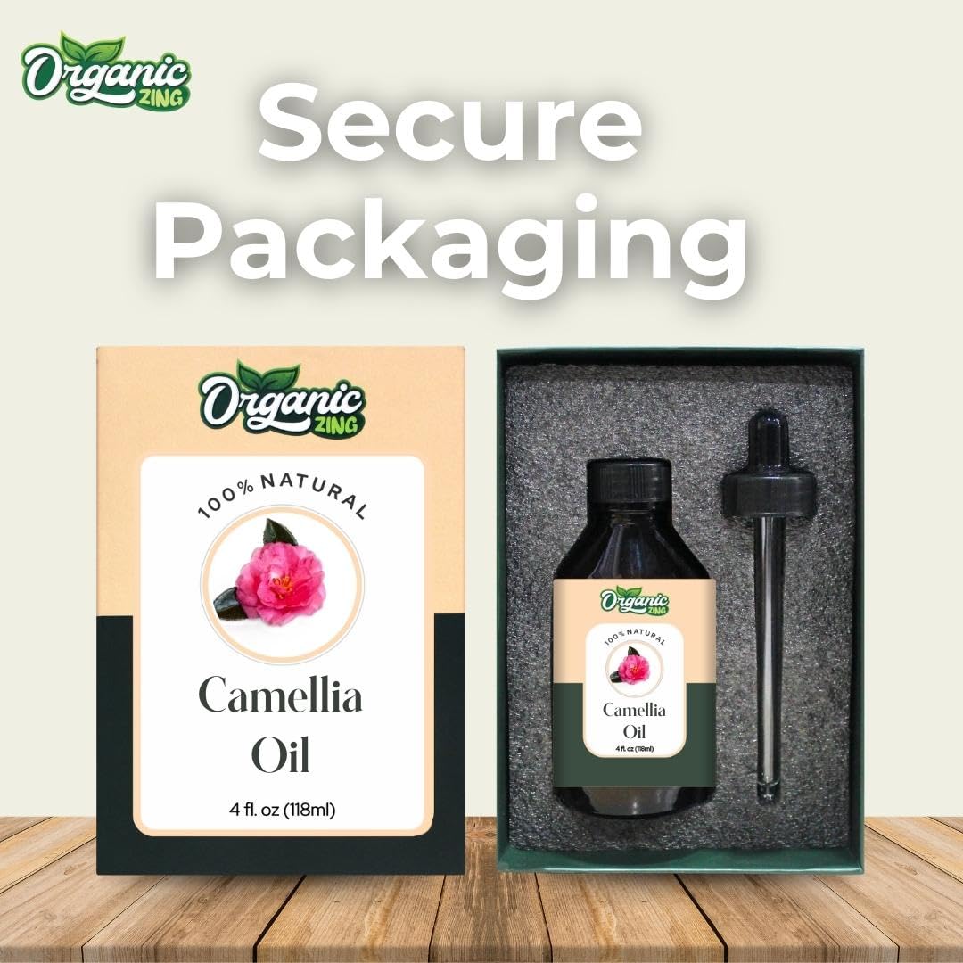 Organic Zing Camellia (Camellia Japonica) Oil | Pure & Natural Carrier Oil for Skincare, Hair Care & Massage ORGANIC ZING