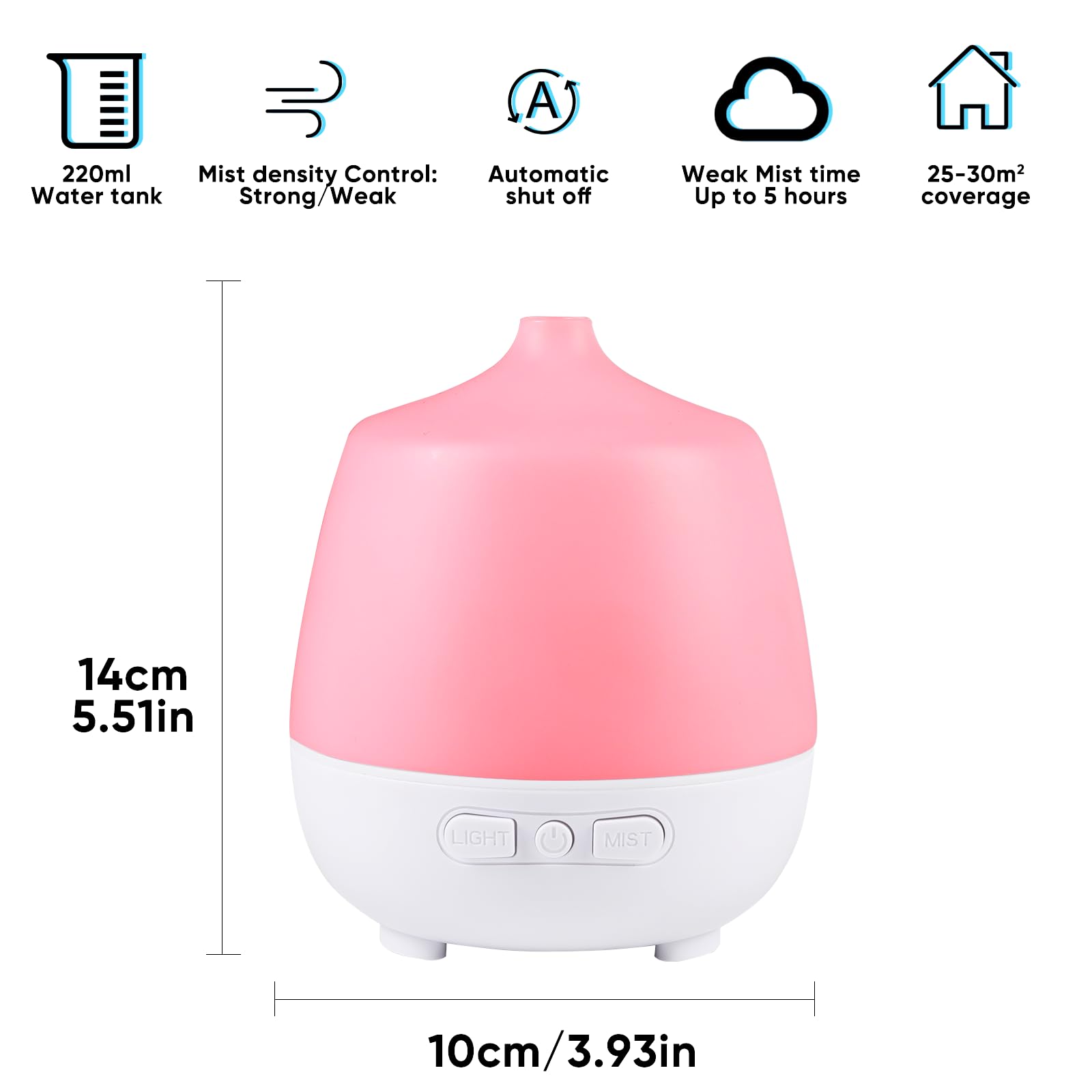 HAPPTWS 220Ml Essential Oil Diffuser - Diffusers for Essential Oils Aromatherapy Diffuser HAPPTWS