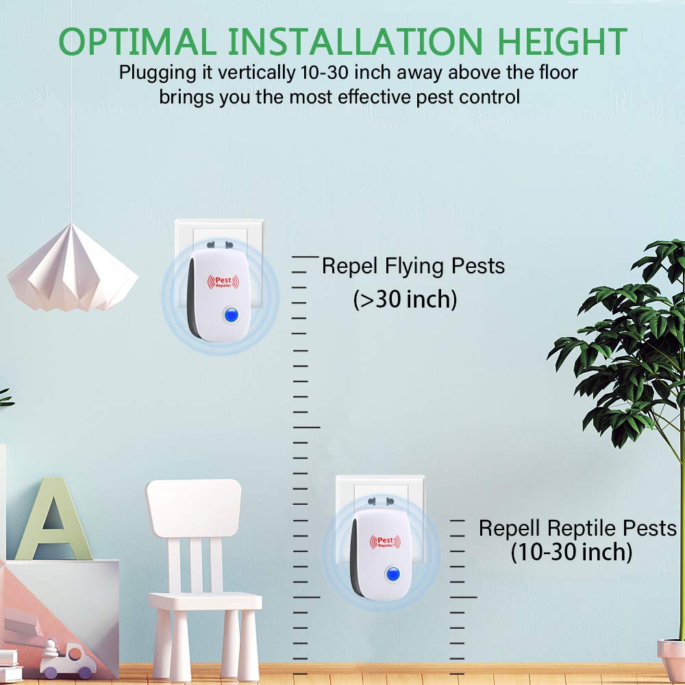 Ultrasonic Pest Repeller 6 Packs Electronic Plug in Indoor Sonic Repellent